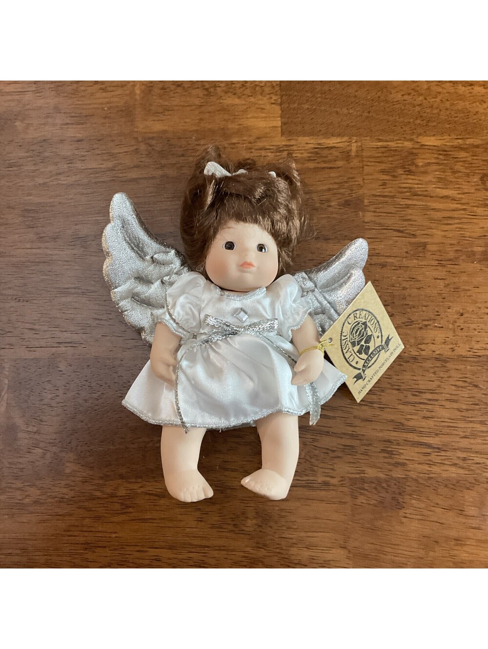 Classic Creations Porcelain Birthstone Angel doll with Gray Wings